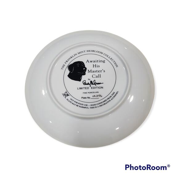 Franklin Mint AWAITING HIS MASTERS CALL Dog Collector Plate by Randy McGovern - Picture 3 of 5